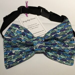 Doggy Bow Tie ditzy blue cars