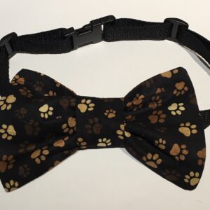 Doggy Bow Tie Brown Paws