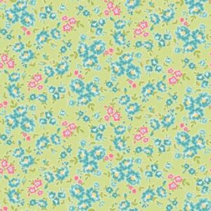 Makower Tea Party Floral Green 1648/G