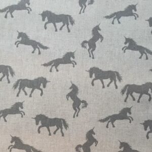 Fabric Chatham Glyn Linen Grey Unicorns