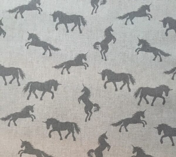 Fabric Chatham Glyn Linen Grey Unicorns