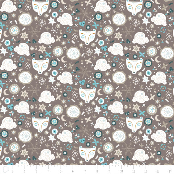 Fabric Camelot 4240405-3 Snowfall Bear Heads