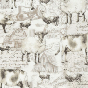 Fabric Timeless Treasures C5482 Etched Farm Animals