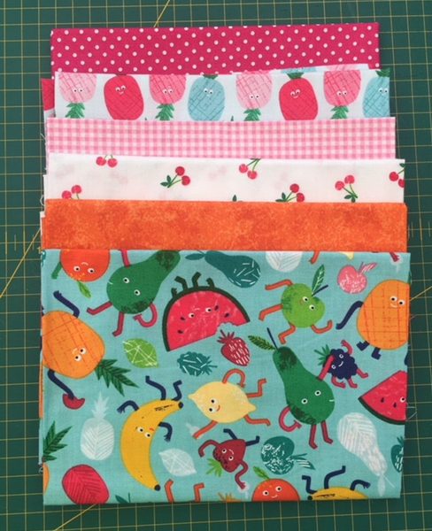 Bundles of 6 Quality Fabric Fat Quarters Fruity Friends