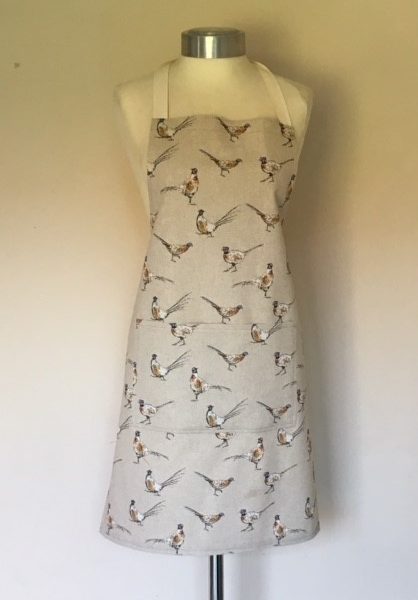 Apron Standard Adult Unsex Linen Pheasants