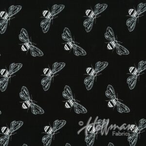 Fabric Hoffman #4S Q4415 Black/Silver metallic Bee