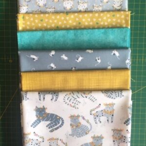 Bundles of 6 Quality Fabric Fat Quarters Groovy Cats