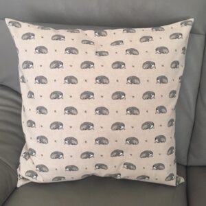 Cushion Individually Home Made Linen Vintage Hedgehog