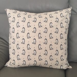 Cushion Individually Home Made Linen Vintage Fox