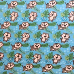 Fabric Cotton Jersey Turquoise Bears 150cm Wide 1 item = 1/2 metre