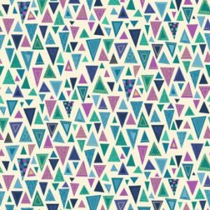 Fabric Makower UK Metallic Rhapsody Triangle Purple 2176/B