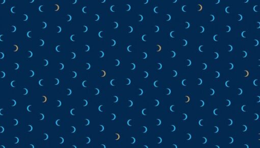 Fabric Makower UK Metallic Libs Moon Age Navy 2/8593MB