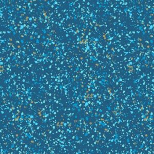 Fabric Makower UK Metallic Libs Notebook Blue 2/8739MB