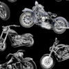 Fabric Timeless Treasures C7717 Motorbikes Black