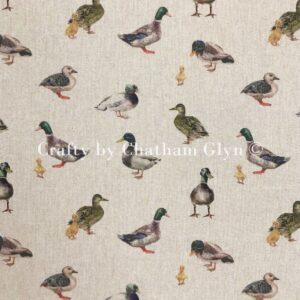 Fabric Chatham Glyn Linen Digital Mallard Ducks