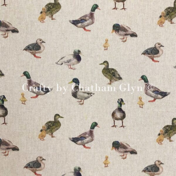 Fabric Chatham Glyn Linen Digital Mallard Ducks