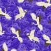 Fabric Timeless Treasures CM7878 Metallic Koko Cranes Purple