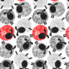 Fabric Timeless Treasures C7861 Round Sheep White