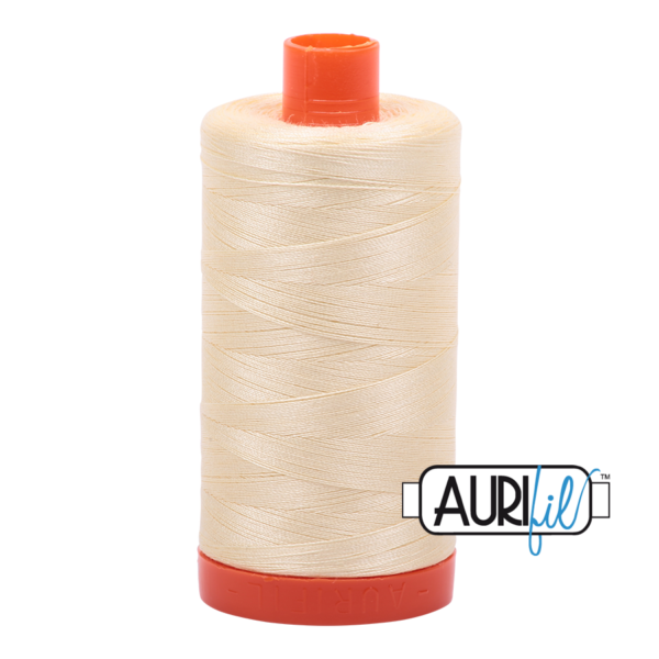 Aurifil 50WT Cotton Thread 2110 Pale Lemon 1300 m spool
