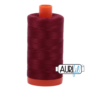 Aurifil 50WT Cotton Thread 2460 Dk Carmine Red 1300 m spool