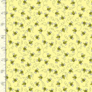 Fabric Timeless Treasures C7854 Swirling Bees Yellow