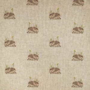 Fabric Chatham Glyn Linen Digitally Printed Hedgehogs