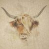 Fabric Chatham Glyn Linen Digitally Printed Panel of 3 Highland Cows