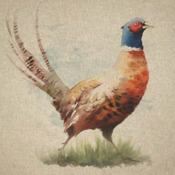 Fabric Chatham Glyn Linen Digitally Printed Panel of 3 Pheasants