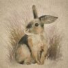 Fabric Chatham Glyn Linen Digitally Printed Panel of 3 Rabbits